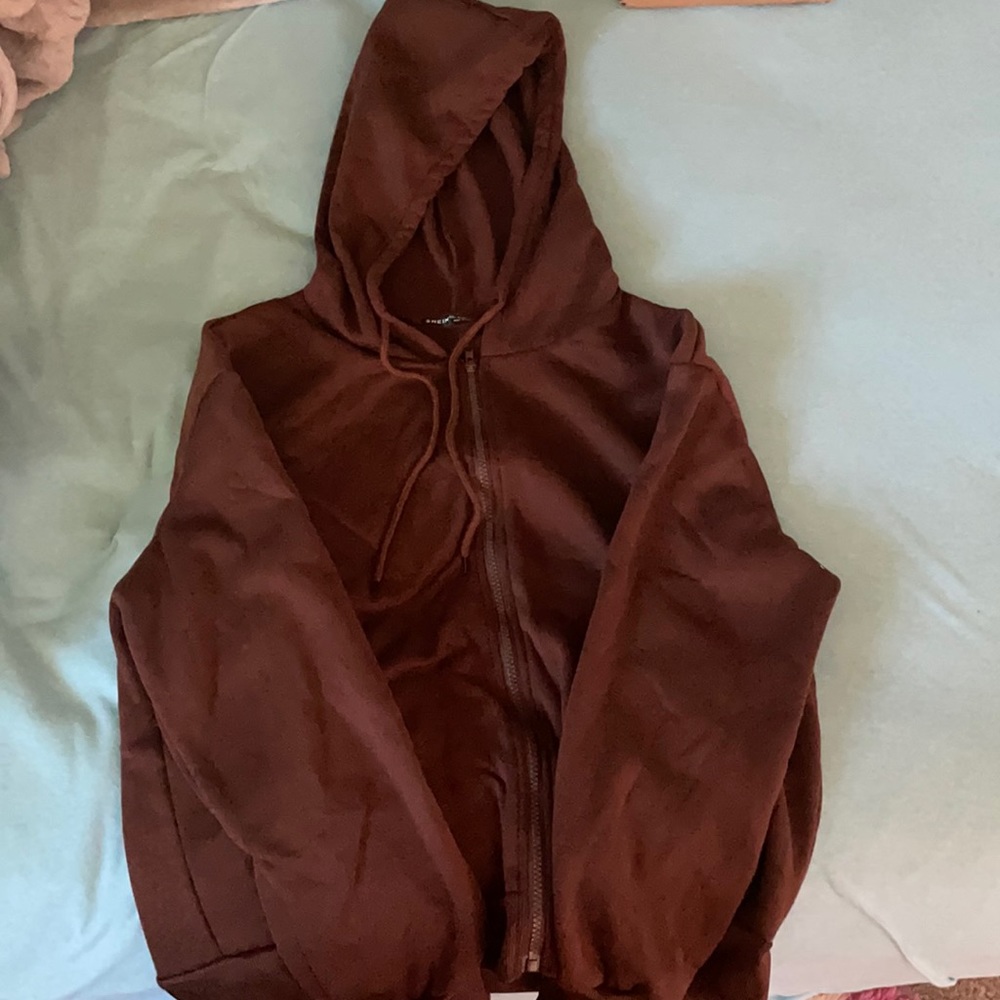 Coffee Brown Zip-up Hoodie